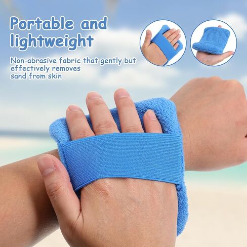 Gogogmee 2 Pcs Beach Sand Remover Bag with Zipper Easy to Use Synthetic Fiber Sand Mitt Gentle the Skin for Body Beach Essentials for Vacation in Kuwait