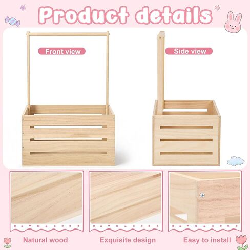 Novabright Wooden Baby Shower Crate Closet with Handle,Swing,Wood in Kuwait