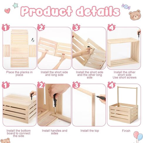 Novabright Wooden Baby Shower Crate Closet with Handle,Swing,Wood in Kuwait