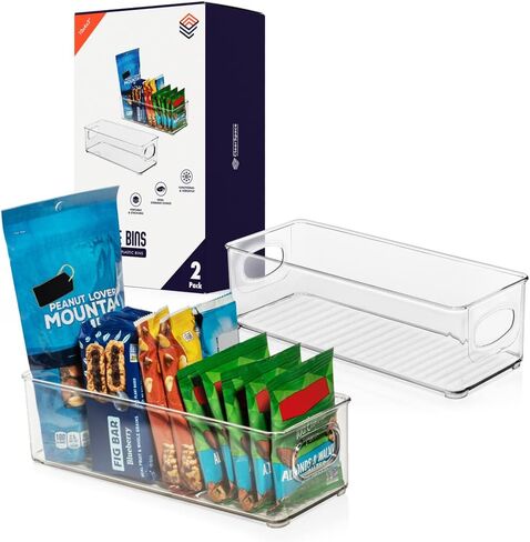 CLEARSPACE Plastic Pantry Organization and Food Storage Bin – Great Kitchen Fridge Organizer Bins, 2 Pack in Kuwait