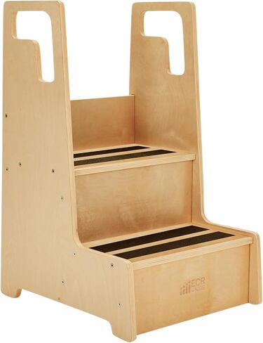 ECR4Kids Reach-Up Step Stool with Handles, Kids Furniture, Natural in Kuwait
