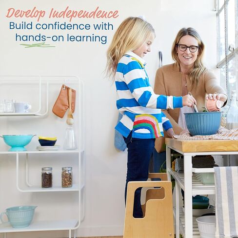 ECR4Kids Reach-Up Step Stool with Handles, Kids Furniture, Natural in Kuwait