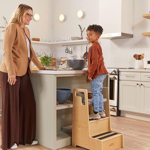ECR4Kids Reach-Up Step Stool with Handles, Kids Furniture, Natural in Kuwait