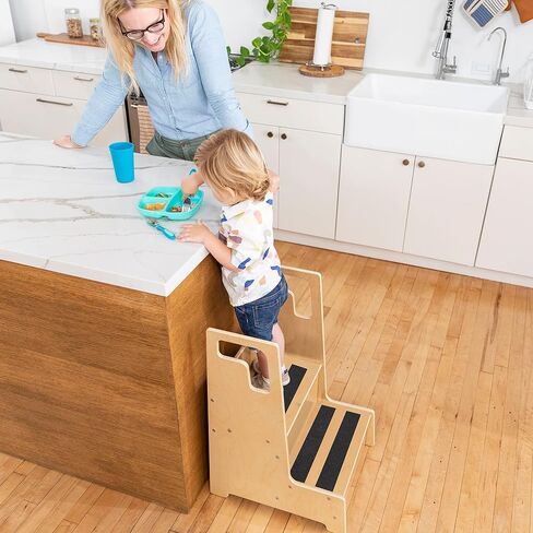 ECR4Kids Reach-Up Step Stool with Handles, Kids Furniture, Natural in Kuwait