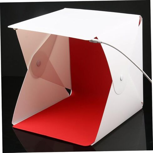 ULTECHNOVO Portable Mini Photo Light Box Tent 20cm Folding LED Photography Shooting Cube with 4 Color Backdrops for Product Photography and Jewelry Studio in Kuwait