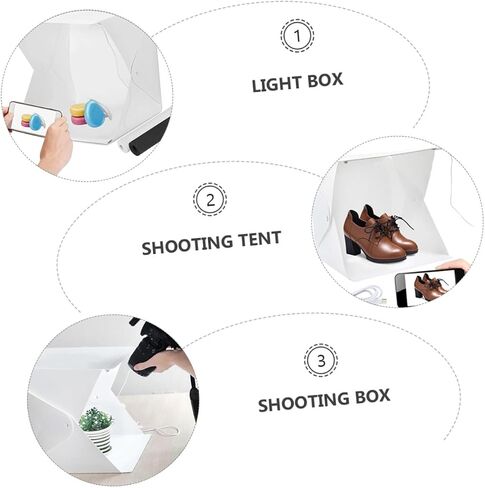 Portable Mini LED Light Tent Photography Box with 4 Colored Backdrops 20cm Folding Soft Light Diffuser for Product and Jewelry Shooting in Kuwait