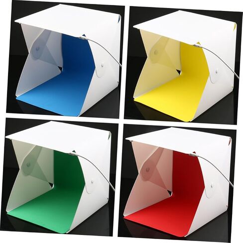 Cabilock Mini Photo Box Light Tent Portable 20cm Folding LED Photography Studio Softbox with 4-Color Backdrop for Camera Photo Shooting in Kuwait