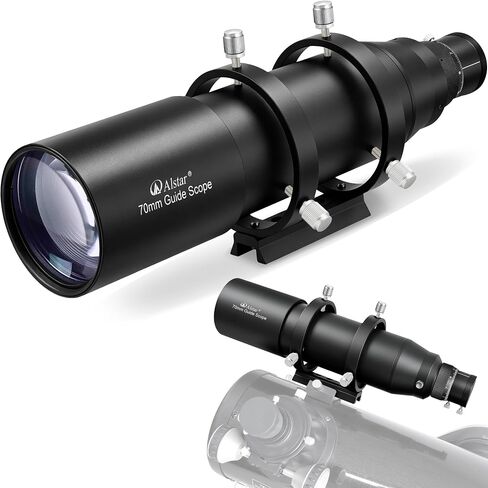 Alstar Guide Scope Upgrated 70mm Finderscope with Double Helical Focuser | 400mm Focal Length, Fully Multi-Coated Lense, 88mm Focusing Range, Visual & Guiding Use, Metal Housing, Dual Focusing System in Kuwait