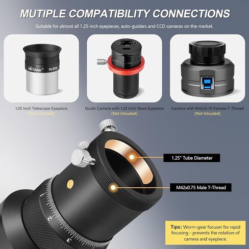 Alstar Guide Scope Upgrated 70mm Finderscope with Double Helical Focuser | 400mm Focal Length, Fully Multi-Coated Lense, 88mm Focusing Range, Visual & Guiding Use, Metal Housing, Dual Focusing System in Kuwait
