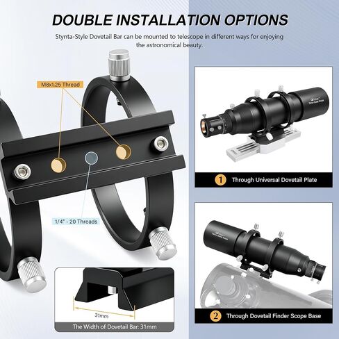 Alstar Guide Scope Upgrated 70mm Finderscope with Double Helical Focuser | 400mm Focal Length, Fully Multi-Coated Lense, 88mm Focusing Range, Visual & Guiding Use, Metal Housing, Dual Focusing System in Kuwait