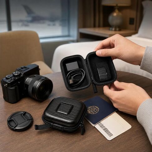 1pc EVA Mini Protective Storage Bag Case，Portable Compact Box For Mini Camera Accessories in Kuwait