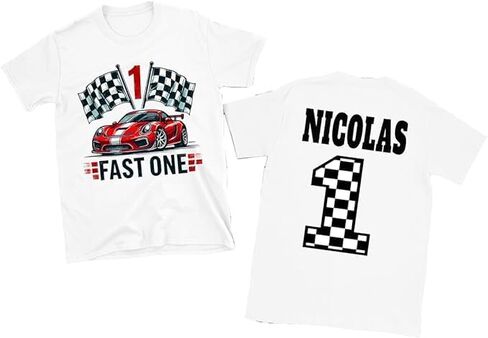 Fast One Race Car Birthday Shirt, 1st Birthday Shirt Boy, Race Car Tee in Kuwait