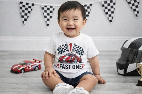 Fast One Race Car Birthday Shirt, 1st Birthday Shirt Boy, Race Car Tee in Kuwait