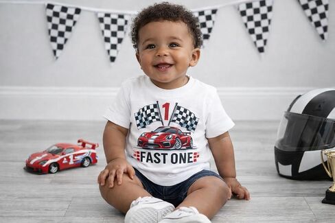 Fast One Race Car Birthday Shirt, 1st Birthday Shirt Boy, Race Car Tee in Kuwait