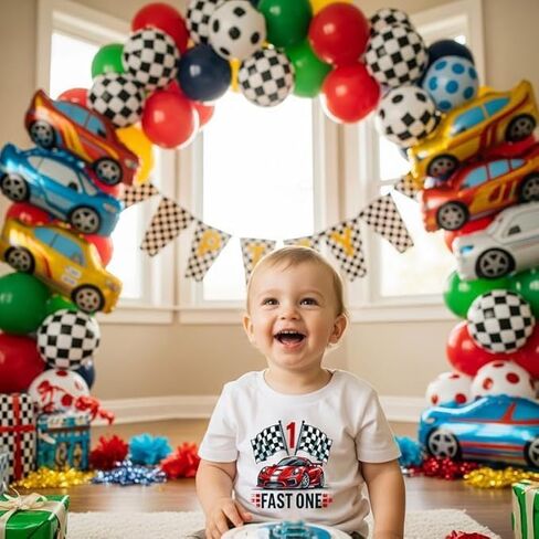 Fast One Race Car Birthday Shirt, 1st Birthday Shirt Boy, Race Car Tee in Kuwait