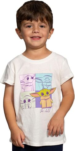 Star Wars Baby Yoda Grogu The Child Squares Short Sleeve T-Shirt Tee in Kuwait