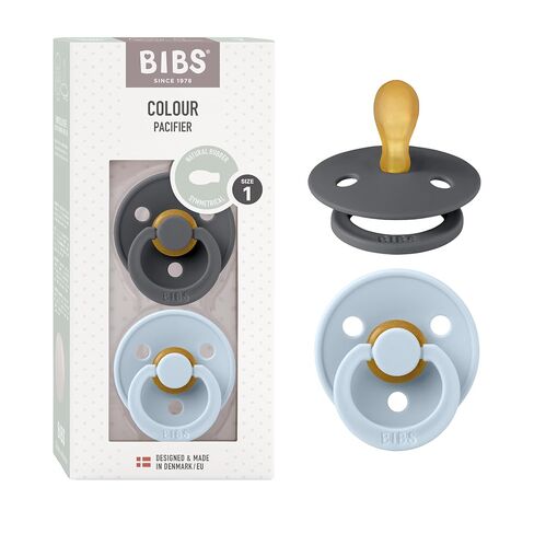 BIBS Pacifiers 0-6 Months | Colour Collection 2-Pack | BPA-Free Symmetrical Natural Rubber Nipple | Made in Denmark | Dusty Pink/Coral Color Pacifier | Natural Rubber | Size 1 | BPA-Free | Made in Denmark | High Nipple Acceptance | Airflow Holes in Kuwait