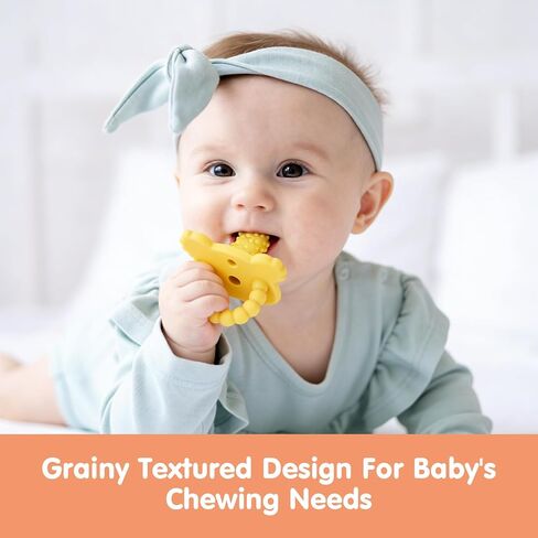 Seeway Teether Pacifier, Infant Teething Relief, Safe Chewing BPA Free | Food-Grade Silicone,Baby Teething Toys,Massaging Bumps,Easy to Hold,Freezable,Soothes Sore Gums,6 Pack in Kuwait