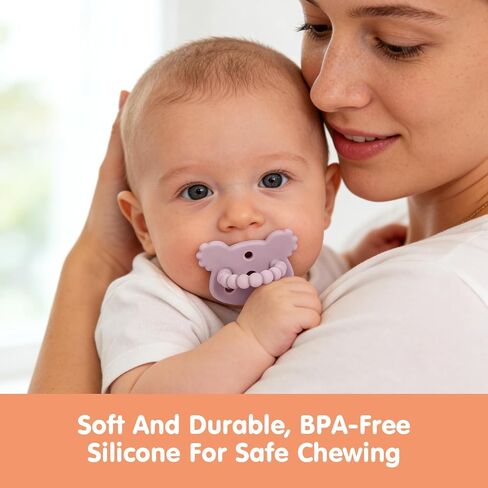 Seeway Teether Pacifier, Infant Teething Relief, Safe Chewing BPA Free | Food-Grade Silicone,Baby Teething Toys,Massaging Bumps,Easy to Hold,Freezable,Soothes Sore Gums,6 Pack in Kuwait