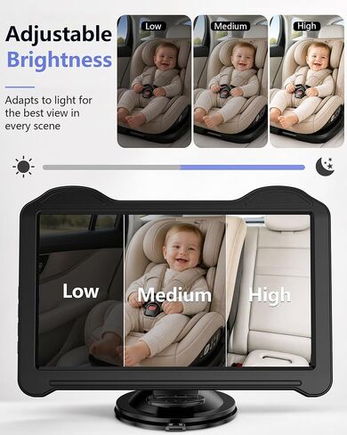 1080P Dual Baby Car Camera for 2 Kids: 7.2'' Split Screen Monitor for Twins | Auto-Brightness Car Seat Camera with Cable Clips – Organizes Cables for Neat & Easy Setup for Road Trips and Daily Commutes in Kuwait