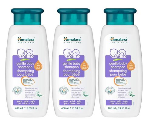 Himalaya Gentle Baby Shampoo, No Tears Formula, 13.53 oz, 3 Pack | Gentle Non-Irritating Baby Shampoo For Soft Hair & Scalp Soothing Moisture, SLS Free, Paraben Free, Dermatalogically Tested in Kuwait
