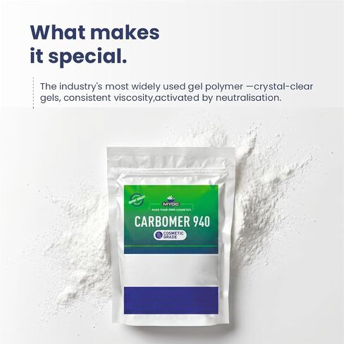 Carbomer 940 Powder (60 g / 2.1 oz) - Cosmetic Grade Thickening & Gelling Agent for DIY Serums Gels Creams & Lotions in Kuwait