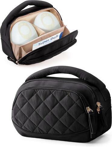 Wearable Breast Pump Bag, Pumping Bag with Adjustable Divider | Pump Bag Compatible with Momcozy, Medela and Eufy Pumps, Padded Lining, Puffy Handle, for Work, Travel and Family Use in Kuwait