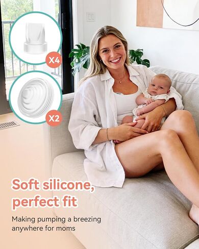 Duckbill Valves & Silicone Diaphragm Replacement Parts Compatible with Momcozy M5 Wearable Breast Pump – BPA-Free Food-Grade Silicone Accessories (10 Pack: 6 Valves + 4 Diaphragms) in Kuwait