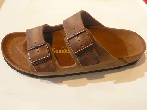 Birkenstock Unisex Arizona Sandal,Waxy Leather Tobacco Brown,40 N EU in Kuwait