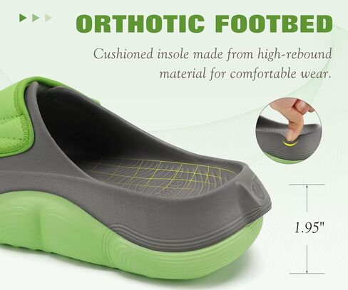 COFACE Recovery Sandals Womens 2026 Orthopedic Orthotic Plantar Fasciitis Relief Comfortable Arch Support Women's Walking Beach Slides Sandalias de Mujer Open Toe Slip On GreyGreen Size 9 in Kuwait