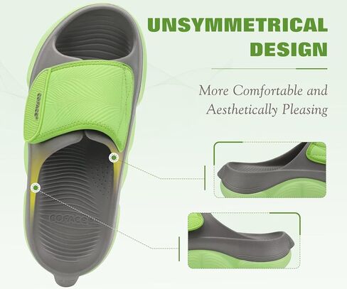 COFACE Recovery Sandals Womens 2026 Orthopedic Orthotic Plantar Fasciitis Relief Comfortable Arch Support Women's Walking Beach Slides Sandalias de Mujer Open Toe Slip On GreyGreen Size 9 in Kuwait