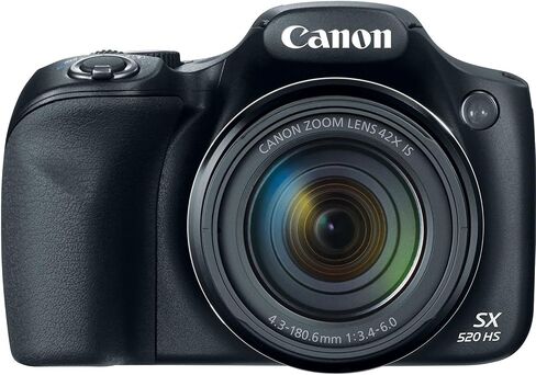 Canon PowerShot SX520 HS 16MP Digital Camera with 42x Optical Image Stabilized Zoom with 3-Inch LCD, Black (Renewed) in Kuwait