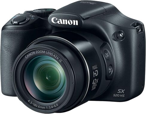 Canon PowerShot SX520 HS 16MP Digital Camera with 42x Optical Image Stabilized Zoom with 3-Inch LCD, Black (Renewed) in Kuwait
