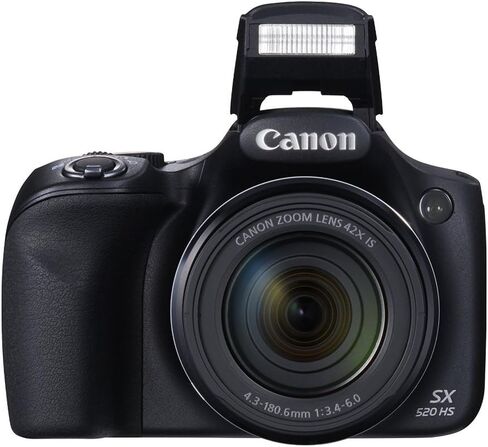 Canon PowerShot SX520 HS 16MP Digital Camera with 42x Optical Image Stabilized Zoom with 3-Inch LCD, Black (Renewed) in Kuwait