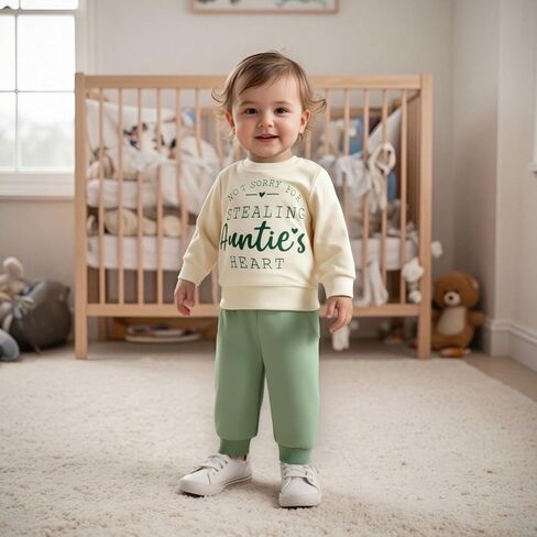VISGOGO Toddler Boy Girl 2-Piece Outfit Set Long Sleeve Letter Print Sweatshirt Harem Pants Soft Fall Winter Casual Clothes in Kuwait
