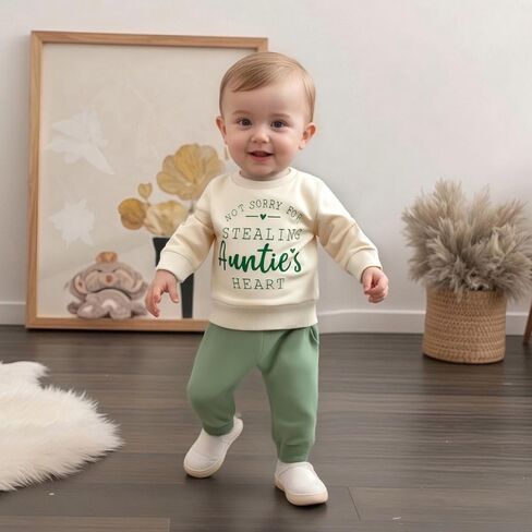 VISGOGO Toddler Boy Girl 2-Piece Outfit Set Long Sleeve Letter Print Sweatshirt Harem Pants Soft Fall Winter Casual Clothes in Kuwait