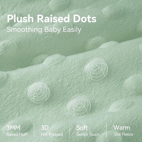 Unnivoll Fleece Baby Sleep Sack 6-12 Months with Plush Dots 1.5 Tog Baby Wearable Blanket with 2-Way Zipper Warm Sleeping Sack for Toddler Infant Newborn - Medium, Forest Green in Kuwait