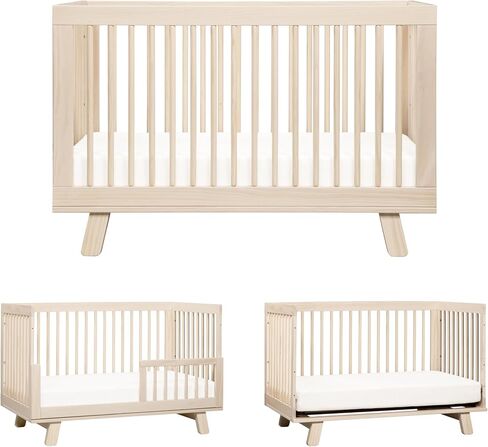Babyletto Hudson 3-in-1 Convertible Baby Crib - GREENGUARD Gold Certified - Convertible Crib to Toddler Bed and Daybed - Baby Bed with 4 Adjustable Heights - Wooden Crib - Washed Natural | GREENGUARD Gold Certified Wooden Crib - Converts to Toddler Bed &  in Saudi Arabia