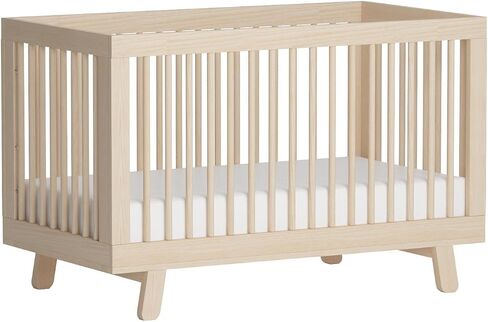 Babyletto Hudson 3-in-1 Convertible Baby Crib - GREENGUARD Gold Certified - Convertible Crib to Toddler Bed and Daybed - Baby Bed with 4 Adjustable Heights - Wooden Crib - Washed Natural | GREENGUARD Gold Certified Wooden Crib - Converts to Toddler Bed &  in Saudi Arabia