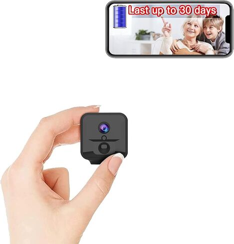 Spy Camera Hidden Camera 1080P WiFi Wireless Camera, Portable 2600mAh Rechargeable Mini Camera with Motion Detection Night Vision Nanny Cam for Home Indoor Outdoor Security in Kuwait