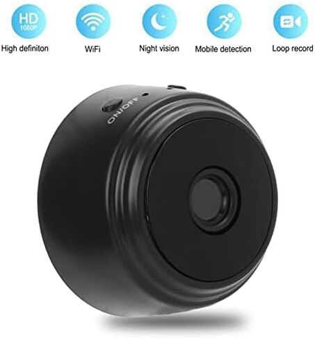 Goshyda Mini Security Camera,150° Visual 1080P Security Camera, Home Security Night Vision Surveillance Cam Remote Monitor, for Home Car Indoor Security in Kuwait