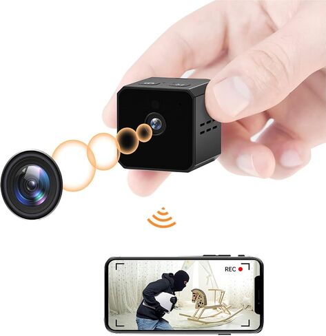 Hidden Camera Spy Camera, WiFi Security Nanny Cam, Mini Home Indoor Outdoor Surveillance Cameras with Audio and Video, Wireless Full HD Recorder with Motion Detection and Night Vision, black in Kuwait