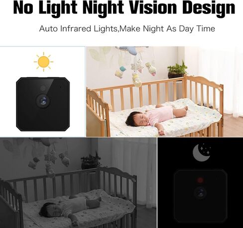 Hidden Camera Spy Camera, WiFi Security Nanny Cam, Mini Home Indoor Outdoor Surveillance Cameras with Audio and Video, Wireless Full HD Recorder with Motion Detection and Night Vision, black in Kuwait