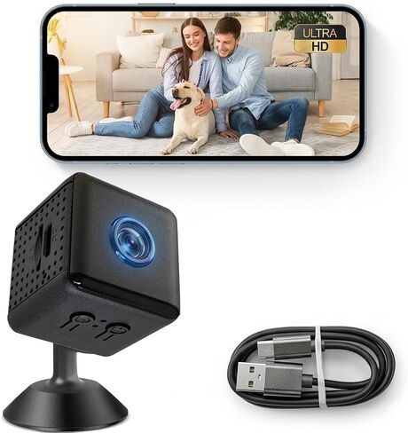 Mini Camera WiFi Security Camera Wireless Indoor Outdoor, 1080P HD Rechargeable Battery Powered Surveillance Camera ，Nanny cam， Smart Motion Detection，Micro Camera in Kuwait