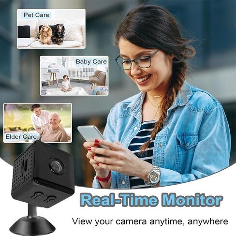 Mini Camera WiFi Security Camera Wireless Indoor Outdoor, 1080P HD Rechargeable Battery Powered Surveillance Camera ，Nanny cam， Smart Motion Detection，Micro Camera in Kuwait