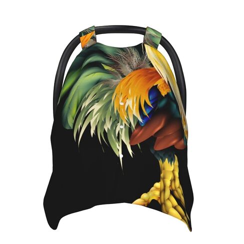Lifelike Rooster Baby Car Seat Cover & Breastfeeding Nursing Cover - Breathable Stretch Fabric Multi-Use Nursing Cover for Breastfeeding in Kuwait