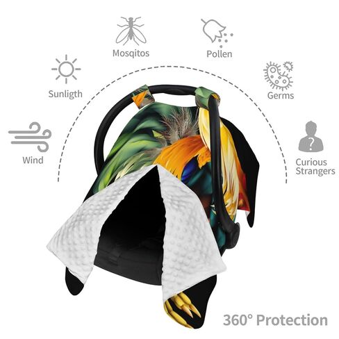 Lifelike Rooster Baby Car Seat Cover & Breastfeeding Nursing Cover - Breathable Stretch Fabric Multi-Use Nursing Cover for Breastfeeding in Kuwait