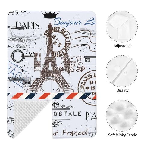 Paris Eiffel Tower Vintage Baby Car Seat Cover & Breastfeeding Nursing Cover - Breathable Stretch Fabric Multi-Use Nursing Cover for Breastfeeding in Kuwait