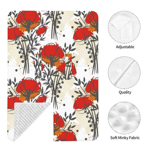 Red Poppies Baby Car Seat Cover & Breastfeeding Nursing Cover - Breathable Stretch Fabric Multi-Use Nursing Cover for Breastfeeding in Kuwait