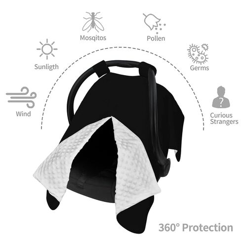 Lacrosse Baby Car Seat Cover & Breastfeeding Nursing Cover - Breathable Stretch Fabric Multi-Use Nursing Cover for Breastfeeding in Kuwait